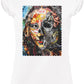 Street Style Donna T-shirt featuring a colorful Mona Lisa portrait printed on eco-friendly organic cotton fabric.