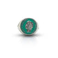 Vintage Anello Chevalier BDG Accessories with silver band and colorful enamel design inspired by 1950s Dolce Vita style.