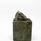 BDG Accessories men's silver pirate-themed ring with black sails design, featuring bold and intricate maritime-inspired details.