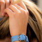 Elegant BDG Accessories bracelet with red and sky blue ellipse design, stylish jewelry accessory for everyday wear.