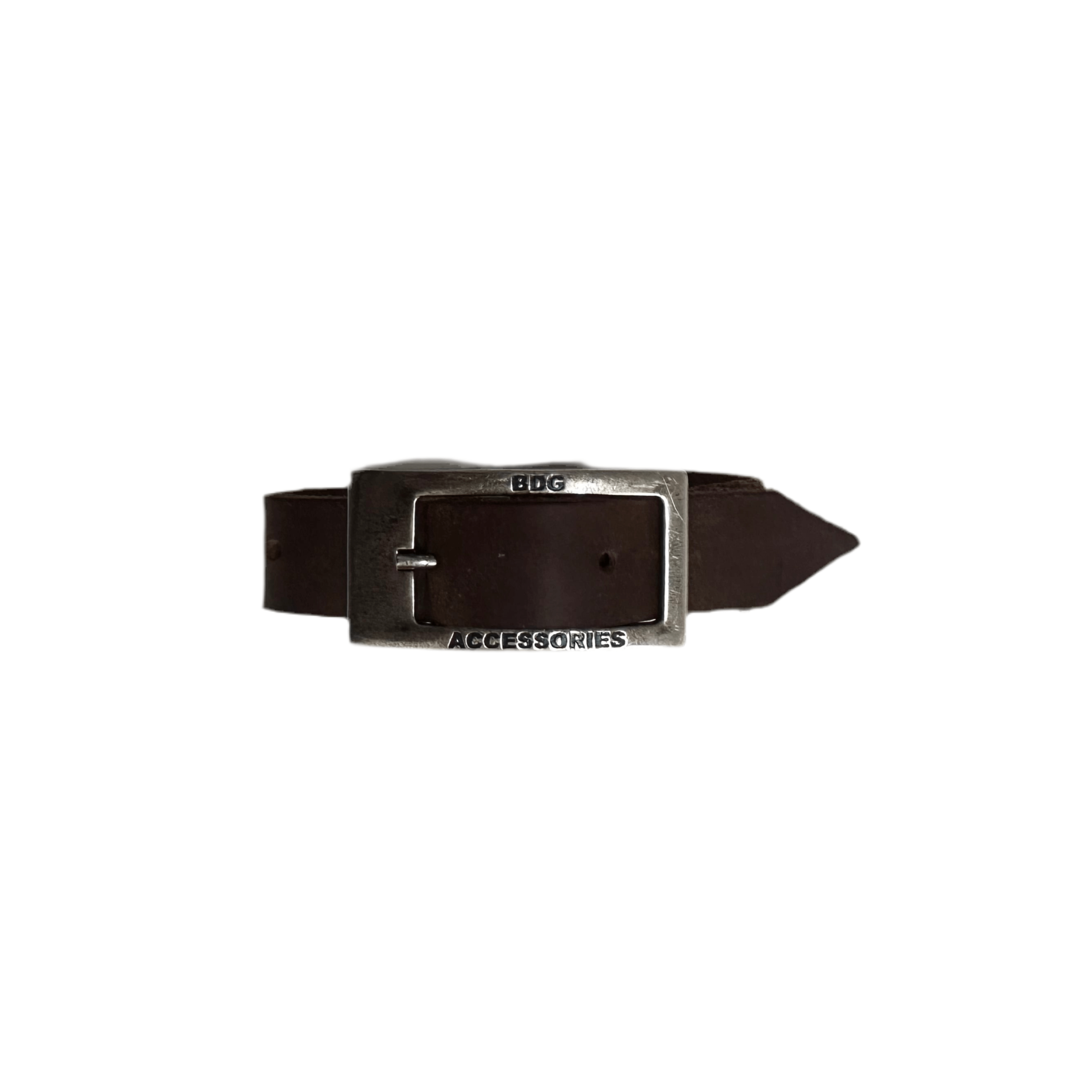BDG Accessories old style leather bracelet featuring a rugged, vintage-inspired design with adjustable strap and metal accents.