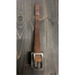 BDG Accessories brown leather old-style bracelet with a simple, rustic design, laid flat on a white background.