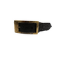 BDG Accessories Old Style leather bracelet with dark bronze buckle, close-up showing textured leather and vintage-inspired design.