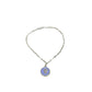 Silver bracelet with colorful enamel accents inspired by 1950s vintage style, featuring medallion and profile design.