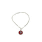 Vintage BDG Accessories silver bracelet with red enamel Dolce Vita 1950s design and a medallion profile detail.