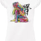 Eco cotton Buddha art T-shirt for women by STREET STYLE featuring colorful urban-inspired design on soft, breathable fabric.