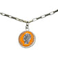 Silver necklace with colorful enamel details inspired by 1950s vintage style from BDG Accessories.
