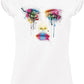 Street Style Donna slub cotton T-shirt with colorful face art design, featuring 100% organic cotton and urban street style.