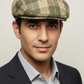 Coppola London Tartan verde misto lino cotone uomo - flat cap tartan verde artigianale Made in Italy - Sbarià