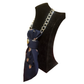 Blue Araldico Cravatta Gioiello by Claudia De Rosa Jewelry displayed on mannequin. Elegant silk necktie with intricate design.