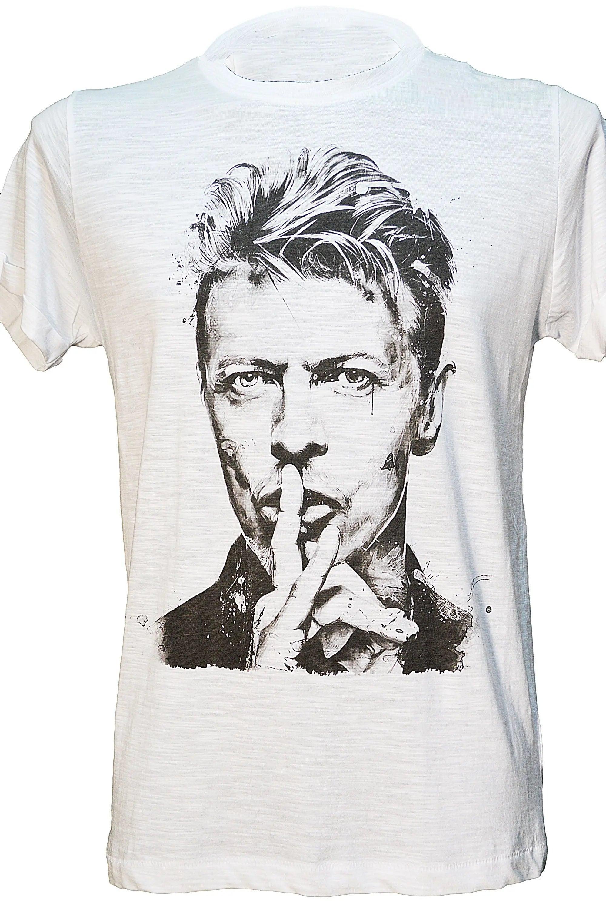 Urban men's David Bowie T-shirt by STREET STYLE, made of 100% cotton, featuring a slub texture and Italian craftsmanship.