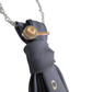 Diagonal close-up of Claudia De Rosa Jewelry Cravatta Gioiello Rebel Grey with intricate silver details and elegant design.