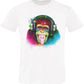 Street Style DJ Monkey Art men's eco-friendly cotton T-shirt featuring colorful DJ monkey graphic design.