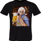 Street Style men's organic cotton T-shirt featuring Einstein drinking beer design, urban style, and comfortable fit.