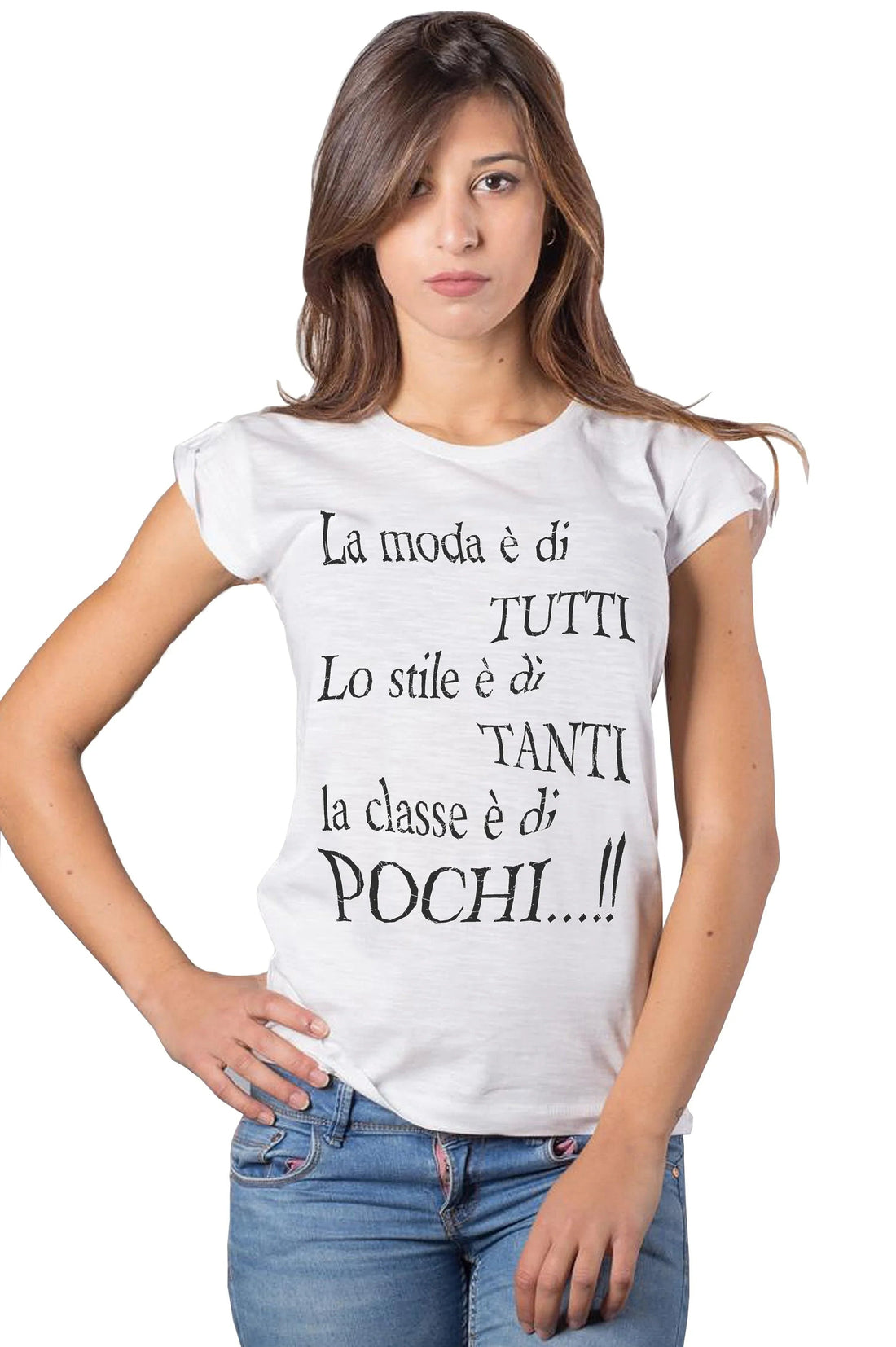 Street Style Donna T-shirt in 100% cotton with urban slub fabric, featuring a casual streetwear design for women.