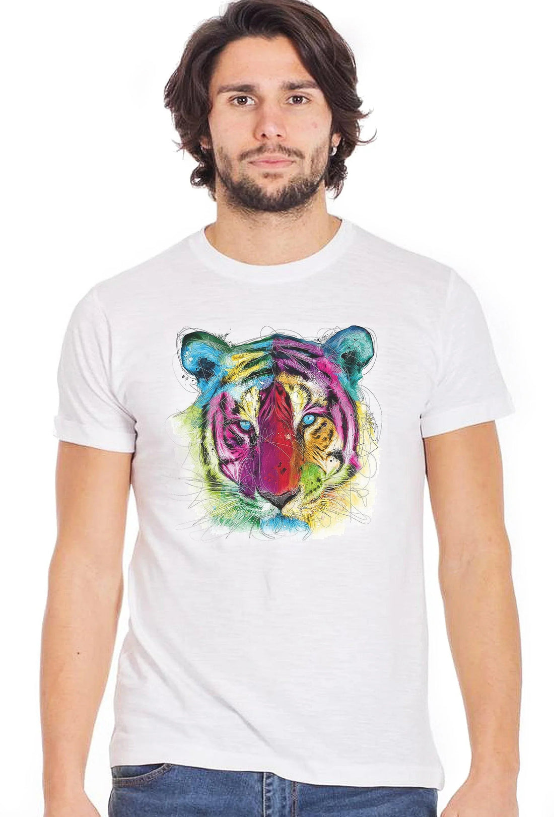 Stylized Leon design T-shirt for men by STREET STYLE, made from 100% organic cotton, urban streetwear style.