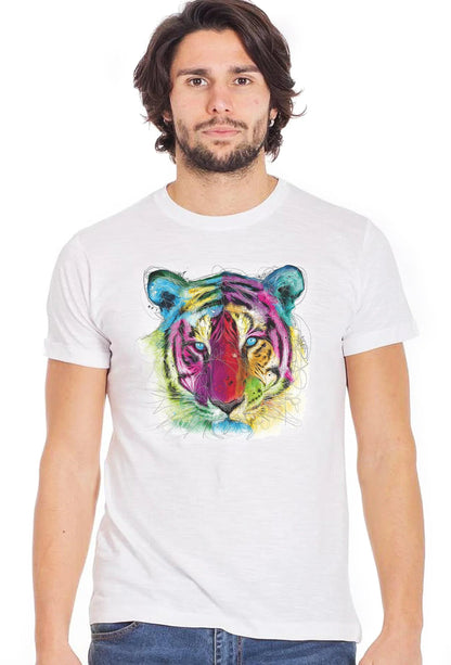 Stylized Leon design T-shirt for men by STREET STYLE, made from 100% organic cotton, urban streetwear style.