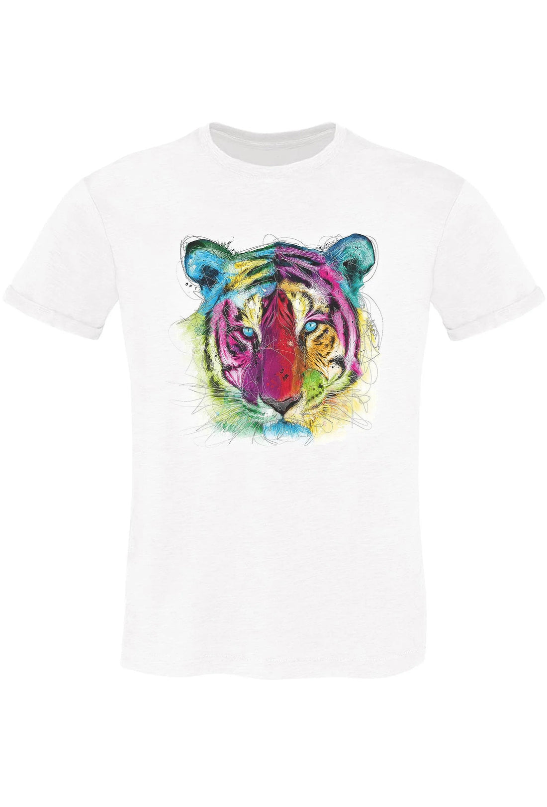 Street Style Uomo T-shirt with stylized Leon graphic, 100% organic cotton, urban men's casual wear, vibrant design.