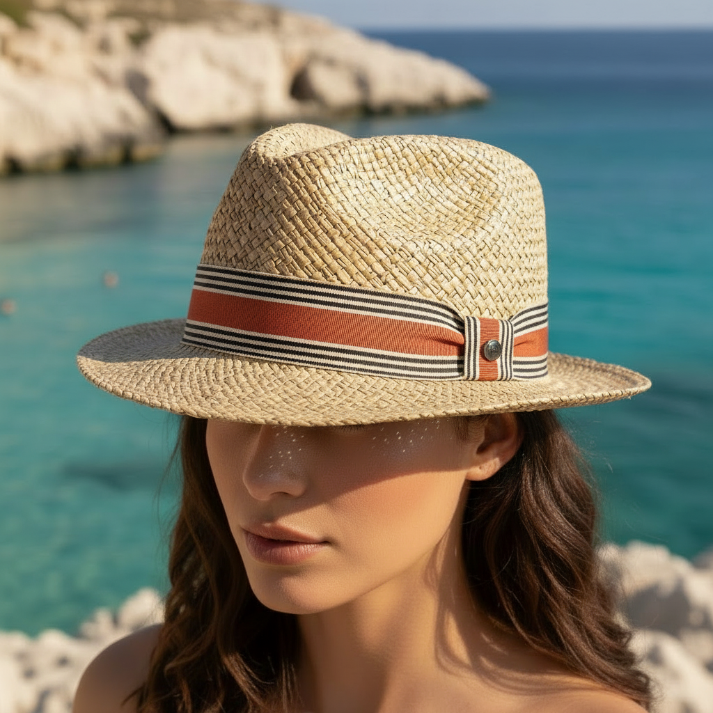 Modella Fedora con Pin Micro sul Passantino