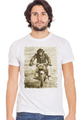 Street Style Monkey Dream Moto T-shirt for men featuring a bold monkey and auto art design, 100% cotton urban casual wear.