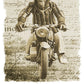 Street Style Monkey Dream Moto T-shirt for men, 100% cotton with urban design featuring a monkey and artistic elements.