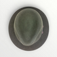 Cappello Fedora Oval in feltro di lana oliva e cinturino in pelle "Waterproof and Crushable"