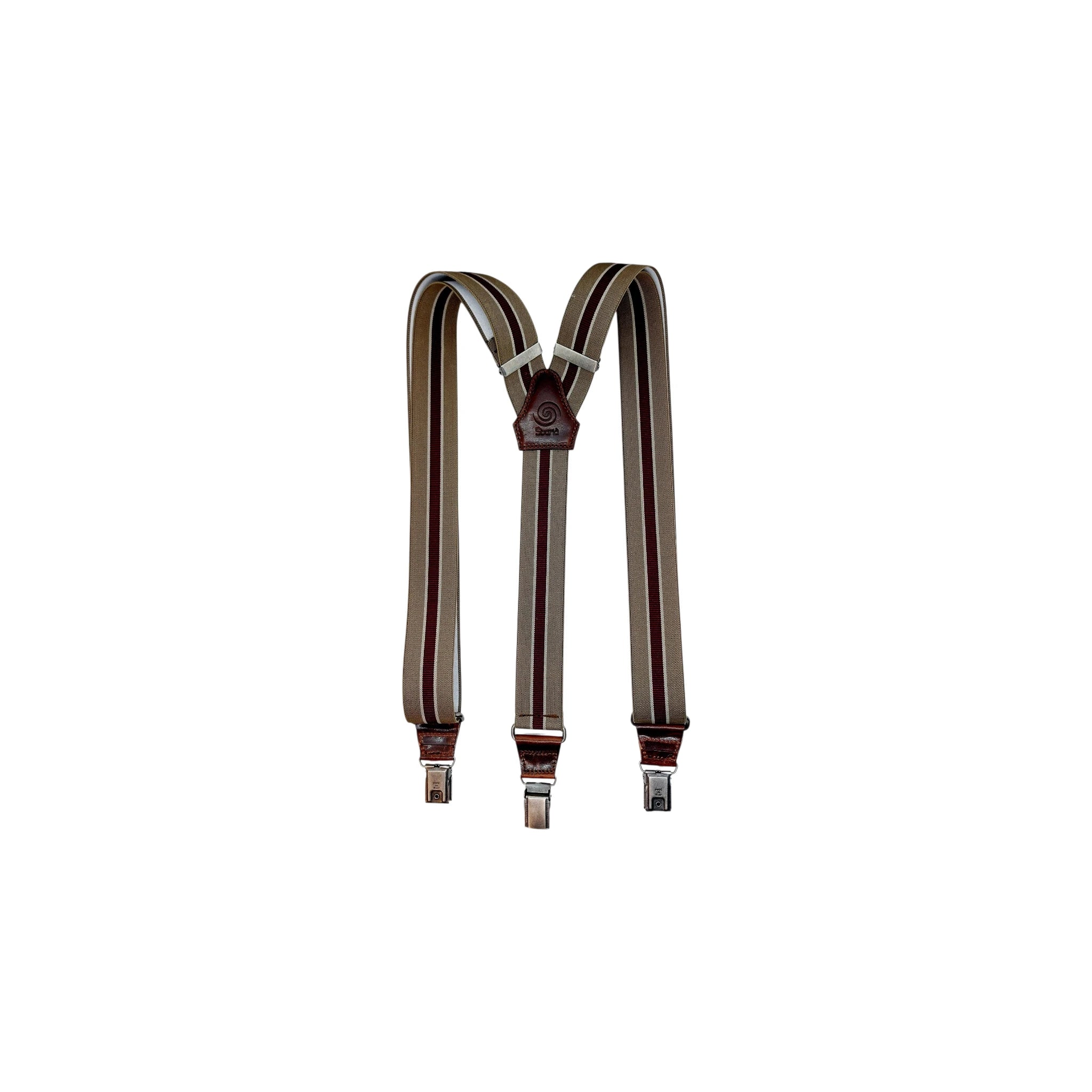 Artigianale Italian Sbarià regimental suspenders with classic pattern and adjustable straps, made for a stylish, vintage look.