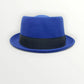 Cappello Pork Pie in feltro di lana petrolio e nastro Con Fiocco "Waterproof and Crushable"