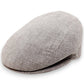 Sbarià beige linen and cotton flat cap with a subtle micro-pattern and classic London cut.