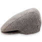 Sbarià beige linen and cotton flat cap with micro-design pattern and button detail.