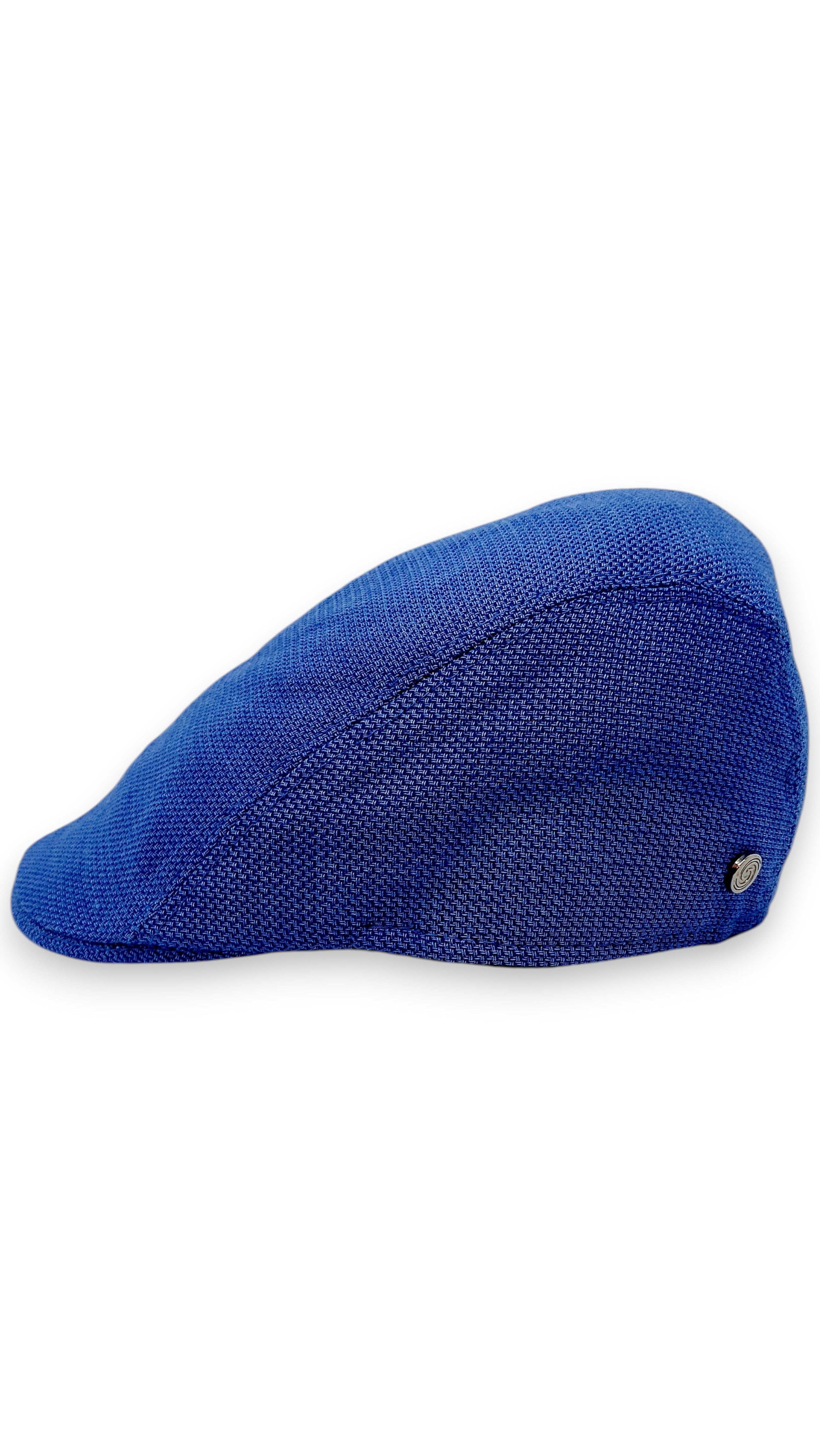 Sbarià blue 100% cotton flat cap with UV protection and artisanal Italian craftsmanship.