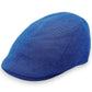 Sbarià Daffy flat cap in blue cotton with four vertical panels and UV protection. Artisan made in Italy.