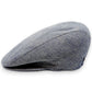 Sbarià blue and beige linen cotton flat cap with micro design and classic London cut.