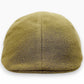 Sbarià olive green bamboo fabric Coppola Duffy cap. Flat cap with a textured weave and central seam.