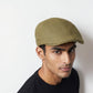 Sbarià olive green bamboo flat cap, eco-friendly and breathable for sun protection.