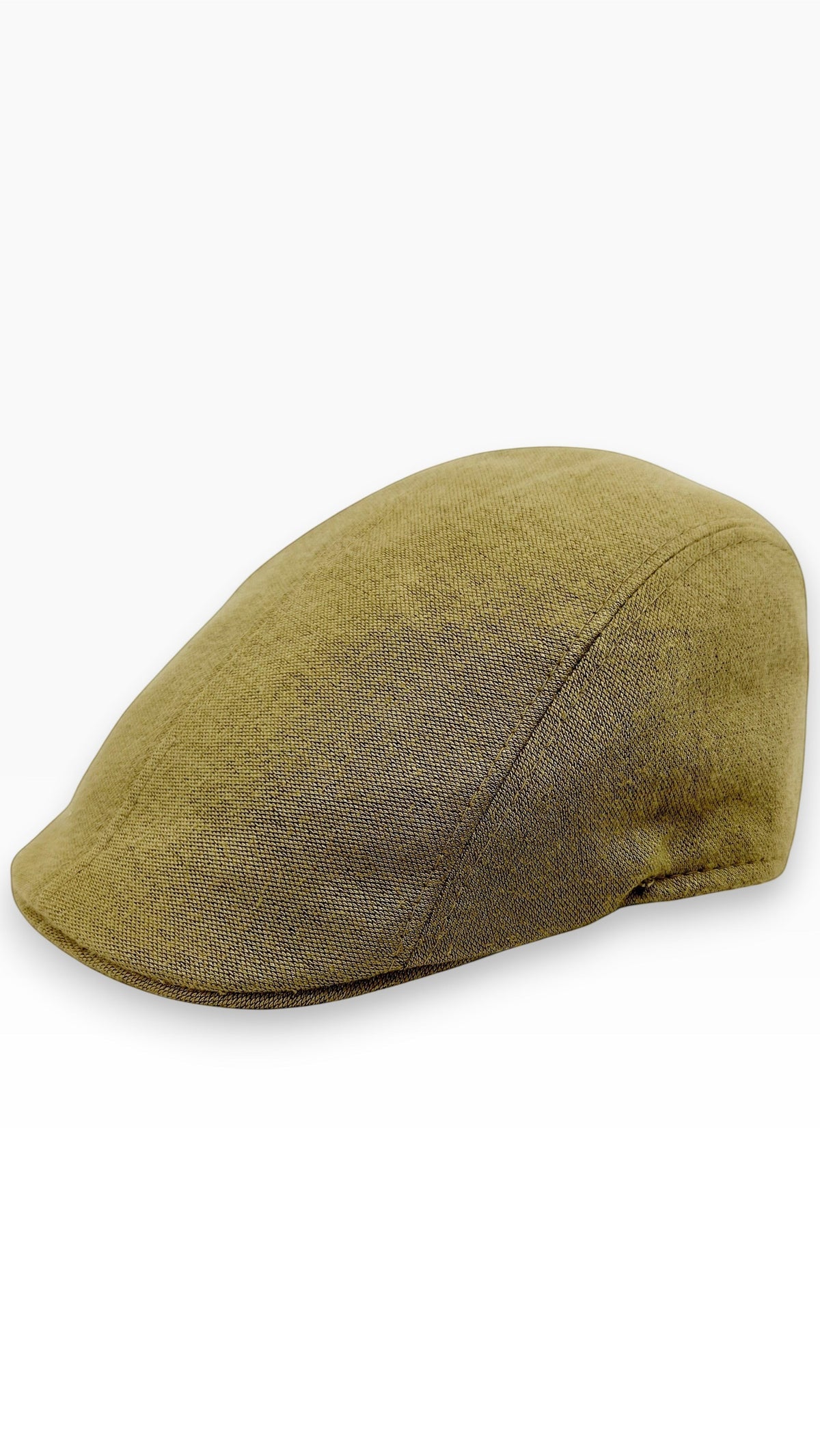 Sbarià olive green bamboo flat cap, eco-friendly and breathable for sun protection.