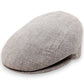Sbarià beige linen and cotton flat cap with a subtle micro-design pattern and a classic London cut.