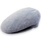 Sbarià blue and beige linen cotton flat cap with micro design, London style.