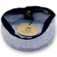 Sbarià blue linen and cotton flat cap with micro design and navy lining.