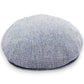Sbarià blue and white micro-patterned linen and cotton flat cap
