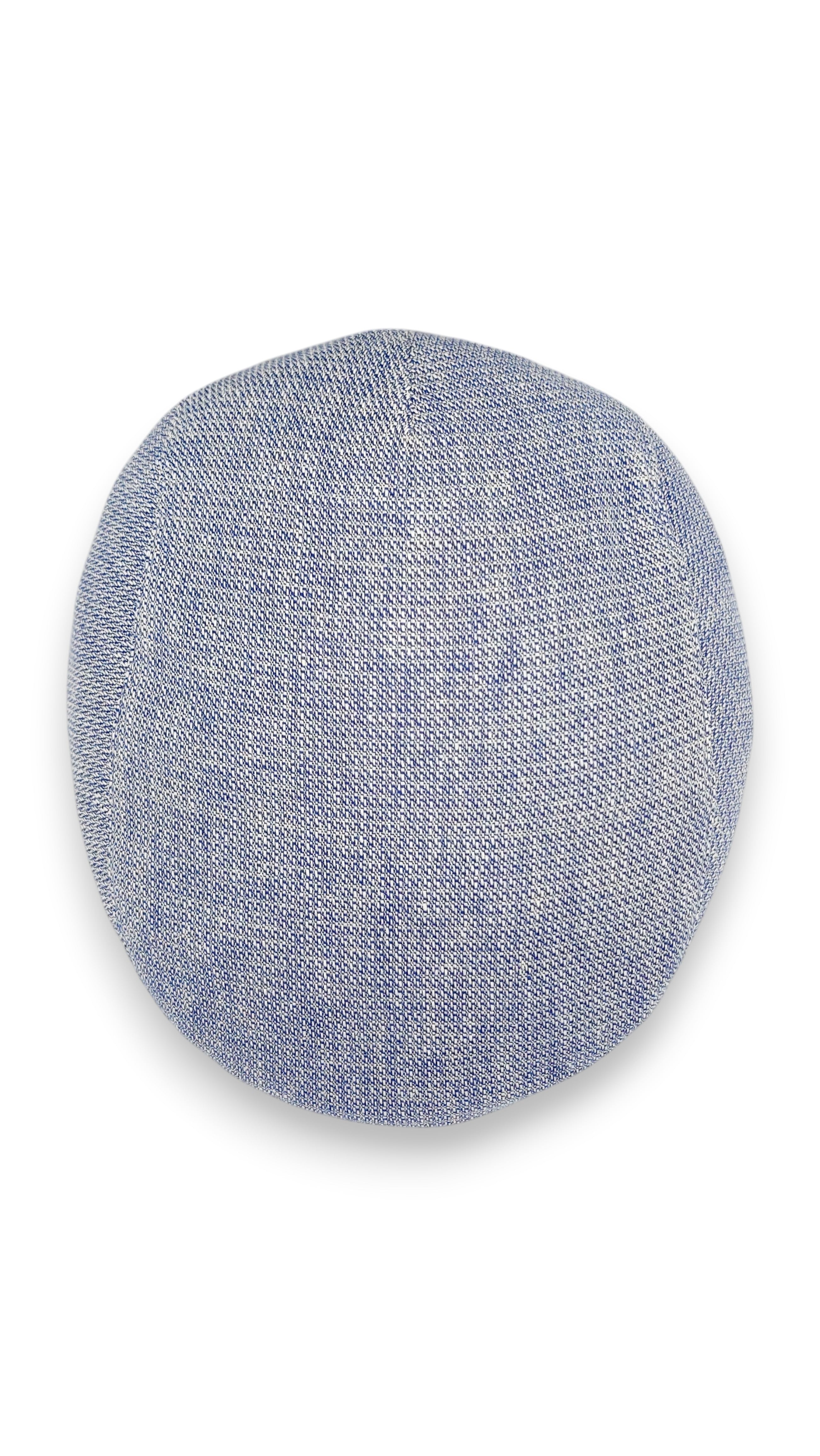 Sbarià blue and white micro-patterned linen-cotton London Safari cap