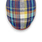 Sbarià multicolor tartan 100% linen flat cap with a comfortable fit, perfect for summer.