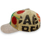 Sbarià baseball cap made from recycled coffee jute with red and green accents and