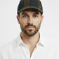 Sbarià men's tartan baseball cap in waxed cotton. Water-repellent, UV protection, adjustable strap. Made in Italy.