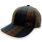 Sbarià British tartan baseball cap in water-repellent waxed cotton with adjustable strap and rigid visor.
