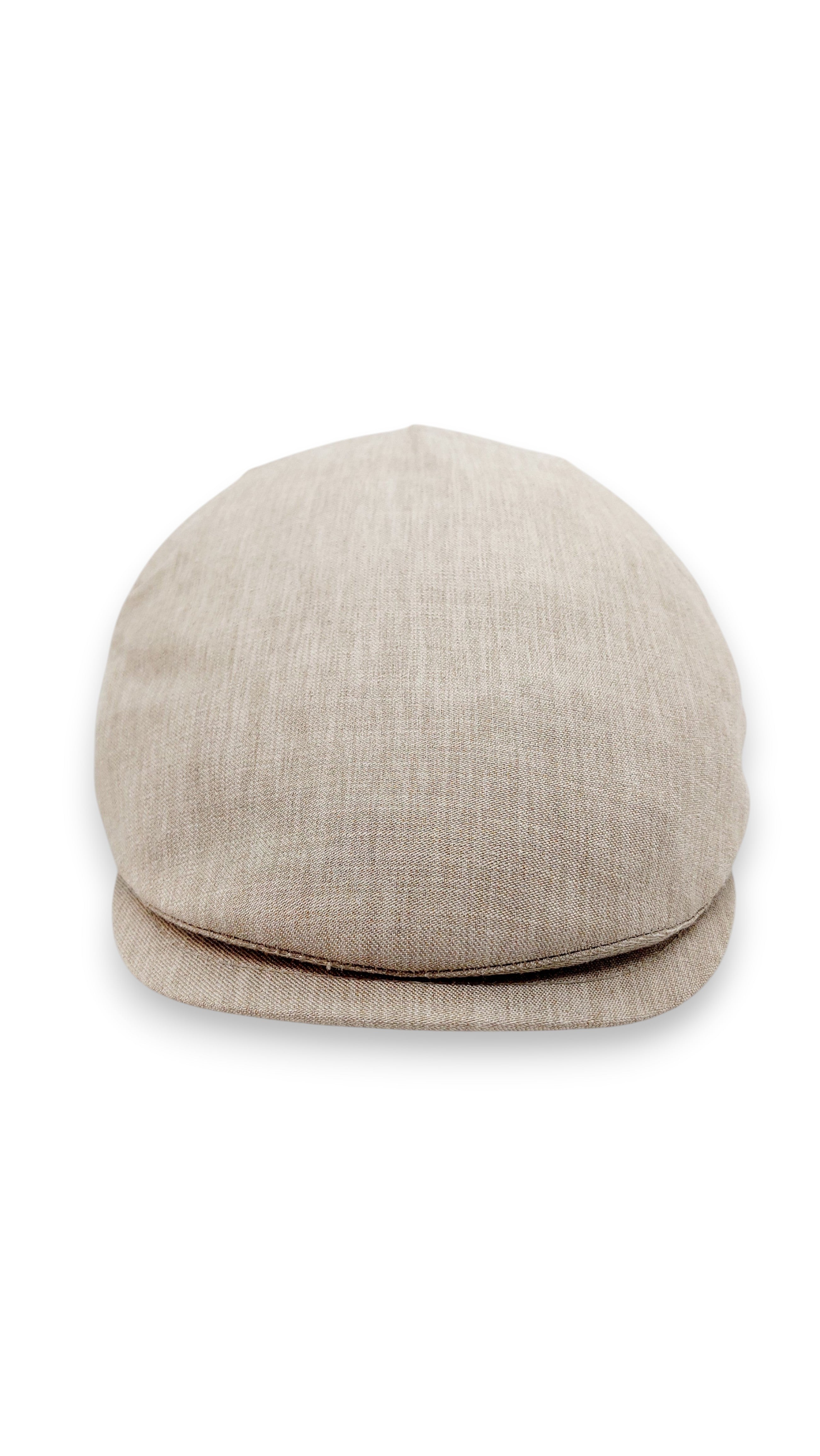 Sbarià Coppola Scirocco beige 100% cotton flat cap with UV protection. Breathable, artisanal Italian craftsmanship.