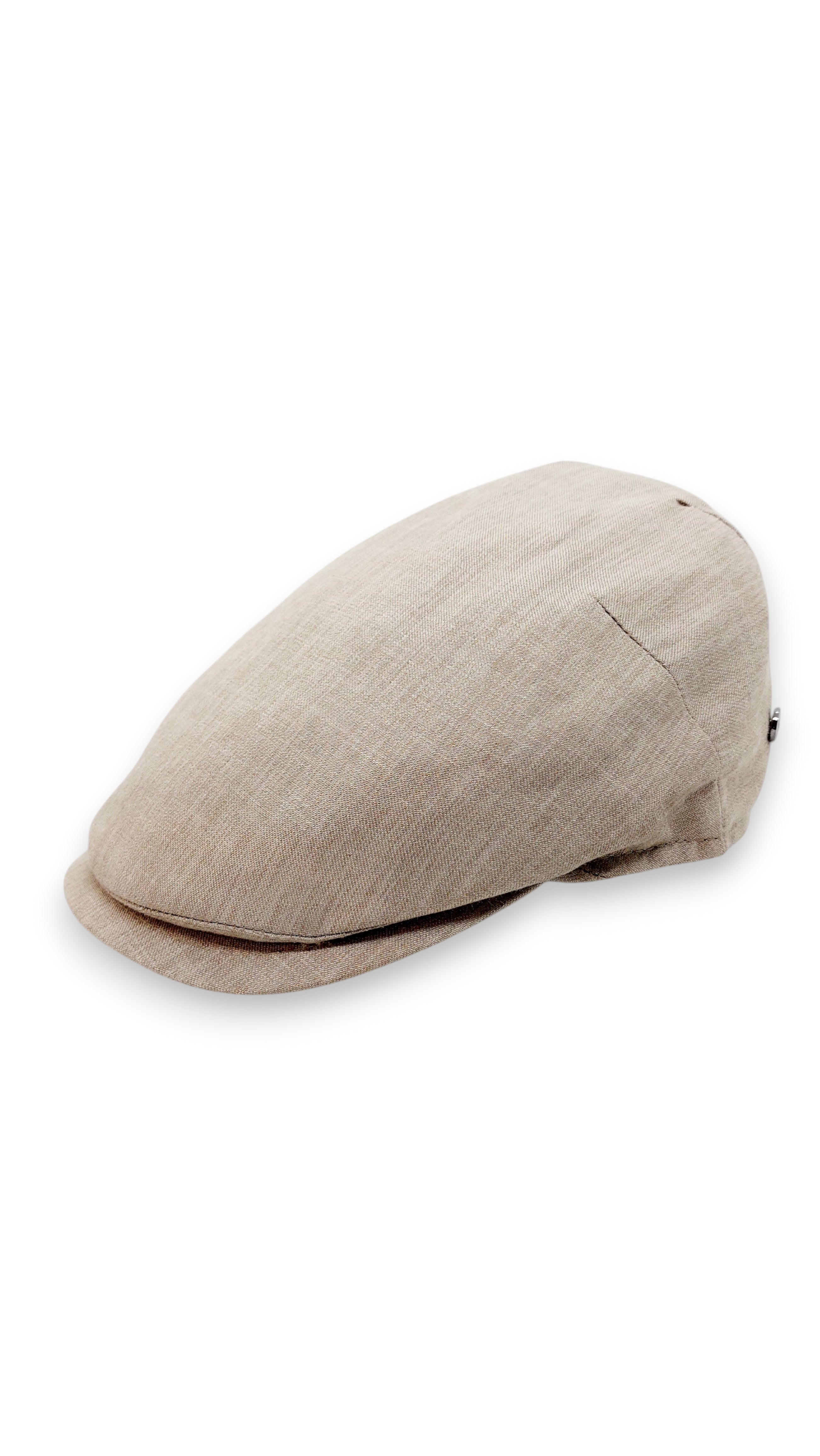 Sbarià beige 100% cotton flat cap with UV protection and artisanal Italian craftsmanship.