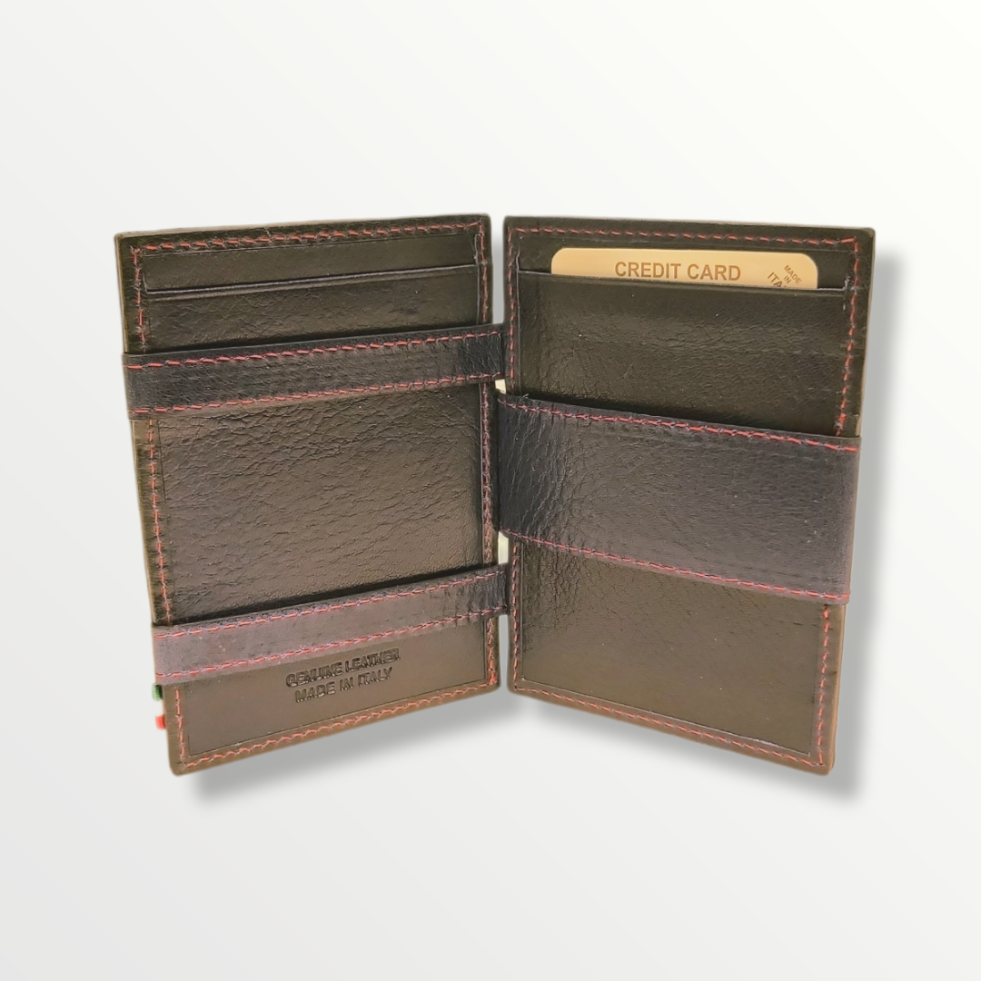 Portafoglio magico in vera pelle porta carte e banconote con protezione anti-Rfid - Sbarià 