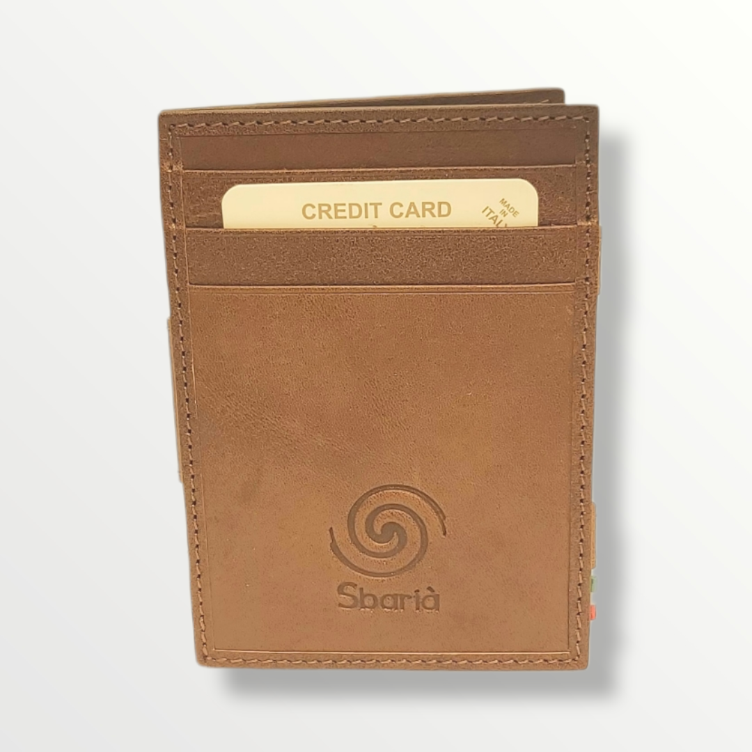 Portafoglio magico in vera pelle porta carte e banconote con protezione anti-Rfid - Sbarià 