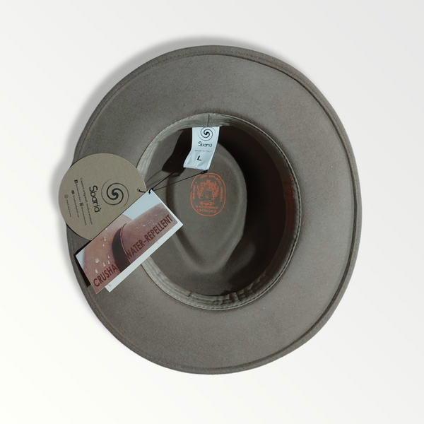 Cappello Fedora in feltro di lana nero o cacao "Waterproof and Crushable"
